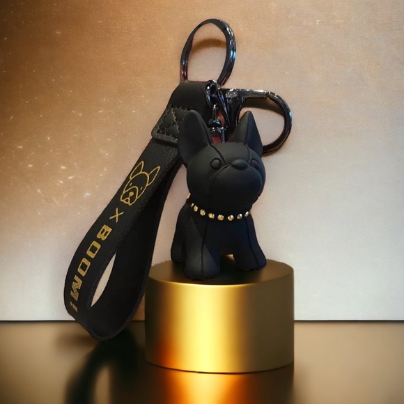 NWT French Bulldog Black Dog Keychain w/Silver Accent Collar Limited Edition - Picture 7 of 12